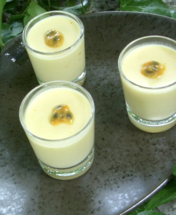 Pannacotta passion et coulis de framboises, sans gluten