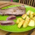 Steak de thon mi-cuit et country potatoes