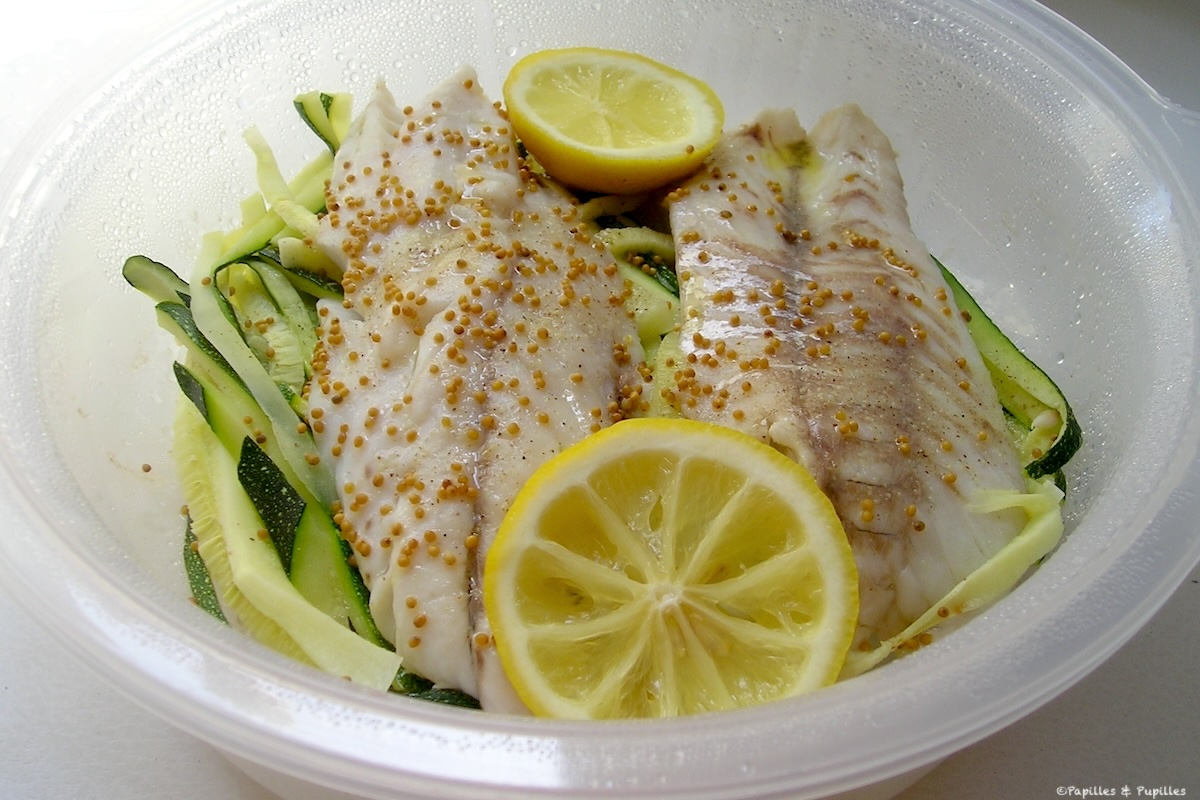 Filets de maigre aux graines de moutarde