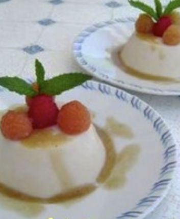 Parfait glacé à la pêche blanche