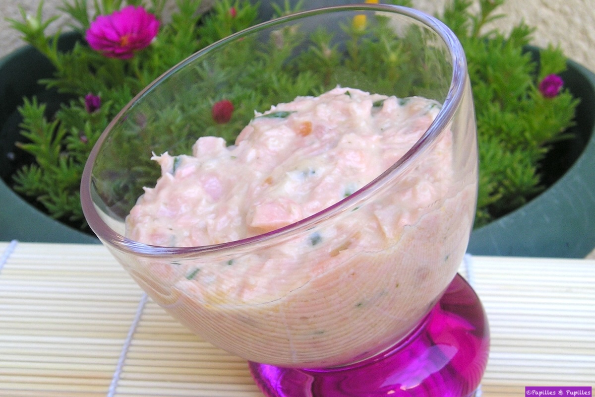 Rillettes maison aux deux saumons, frais et fumé, avec ciboulette