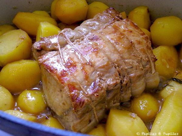 Rôti de porc estragon et pommes de terre