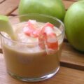 Gaspacho de pommes vertes et crevettes