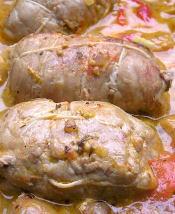 Paupiettes de veau aux tomates et au vin blanc