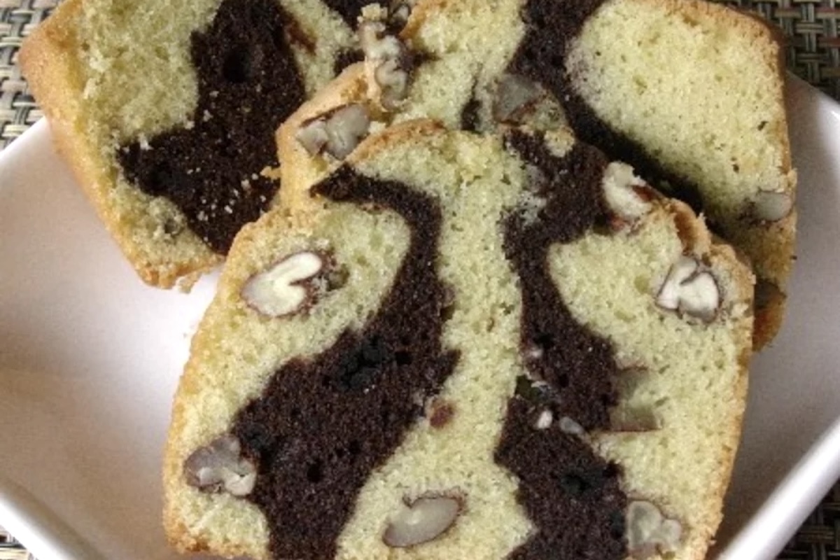 Cake marbré aux noix de pécan sans lait sans gluten