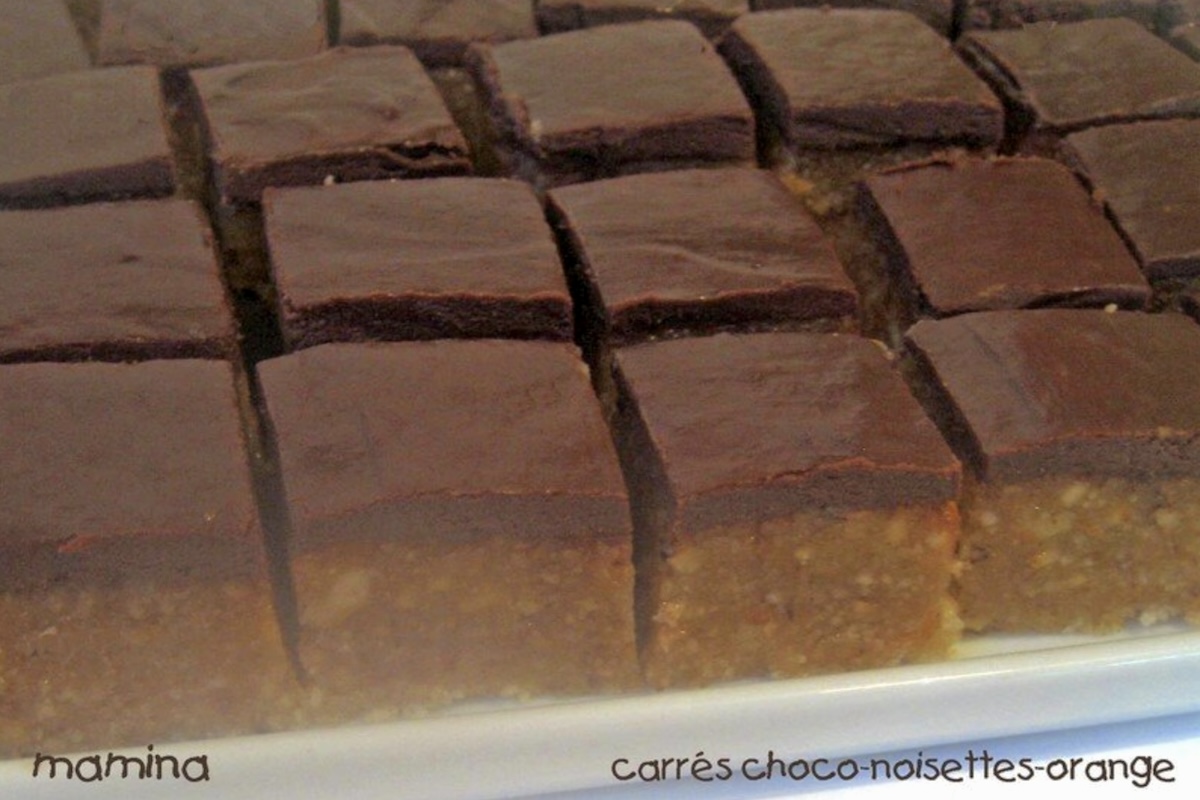 Carrés choco noisette sans oeufs
