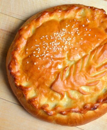Tourte aux pommes de terre et au saumon fumé
