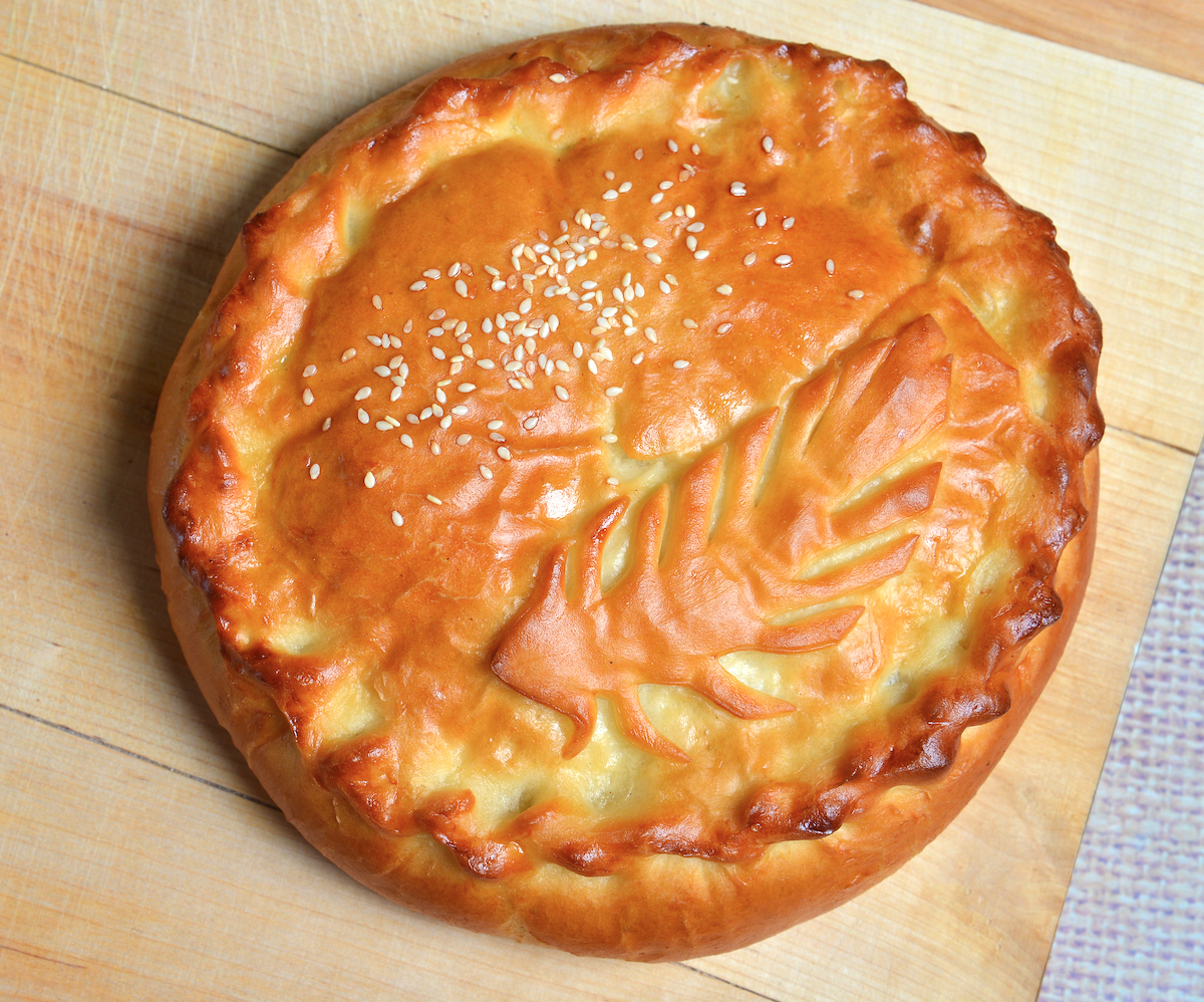 Tourte au saumon fumé et pommes de terre