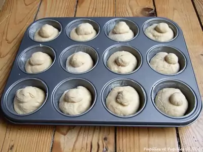 Dans le moule à muffins