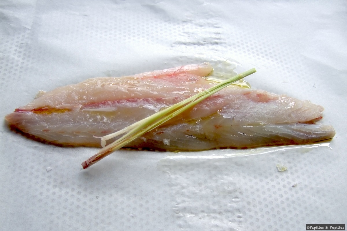 Bar et citronnelle avant cuisson