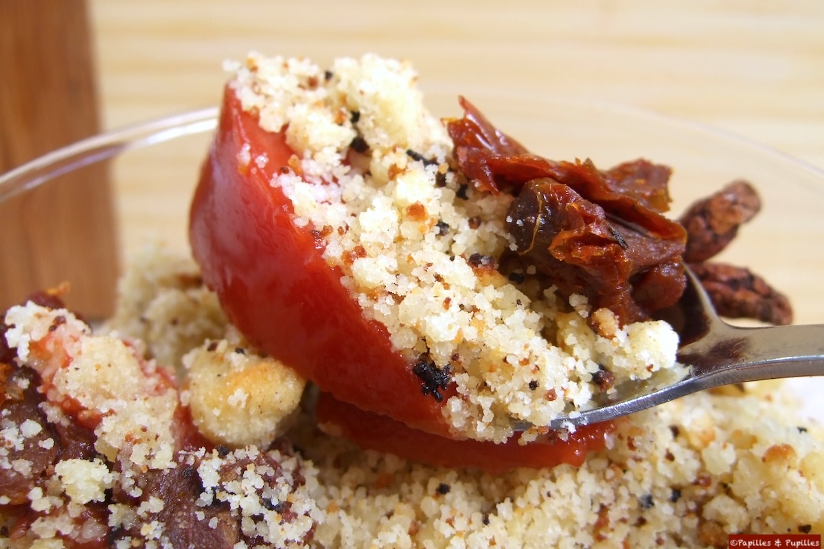 Crumble de tomates à l'agar agar