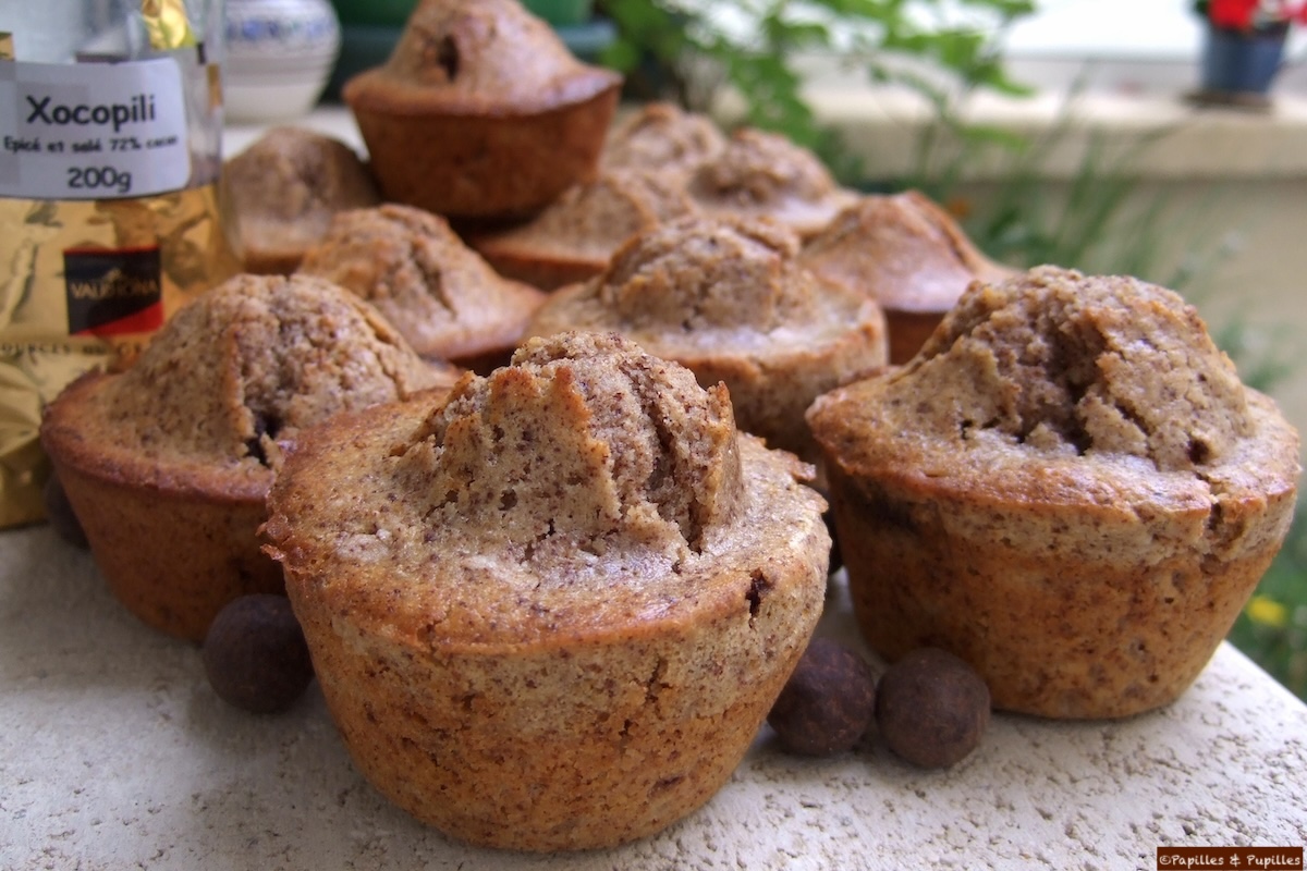 Muffins aux noix et au cacao épicé
