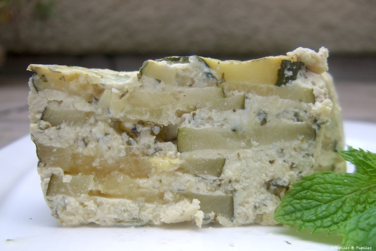 Terrine de courgettes au fromage de chèvre frais et à la menthe