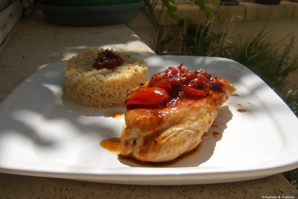 Escalope de poulet aux 2 tomates