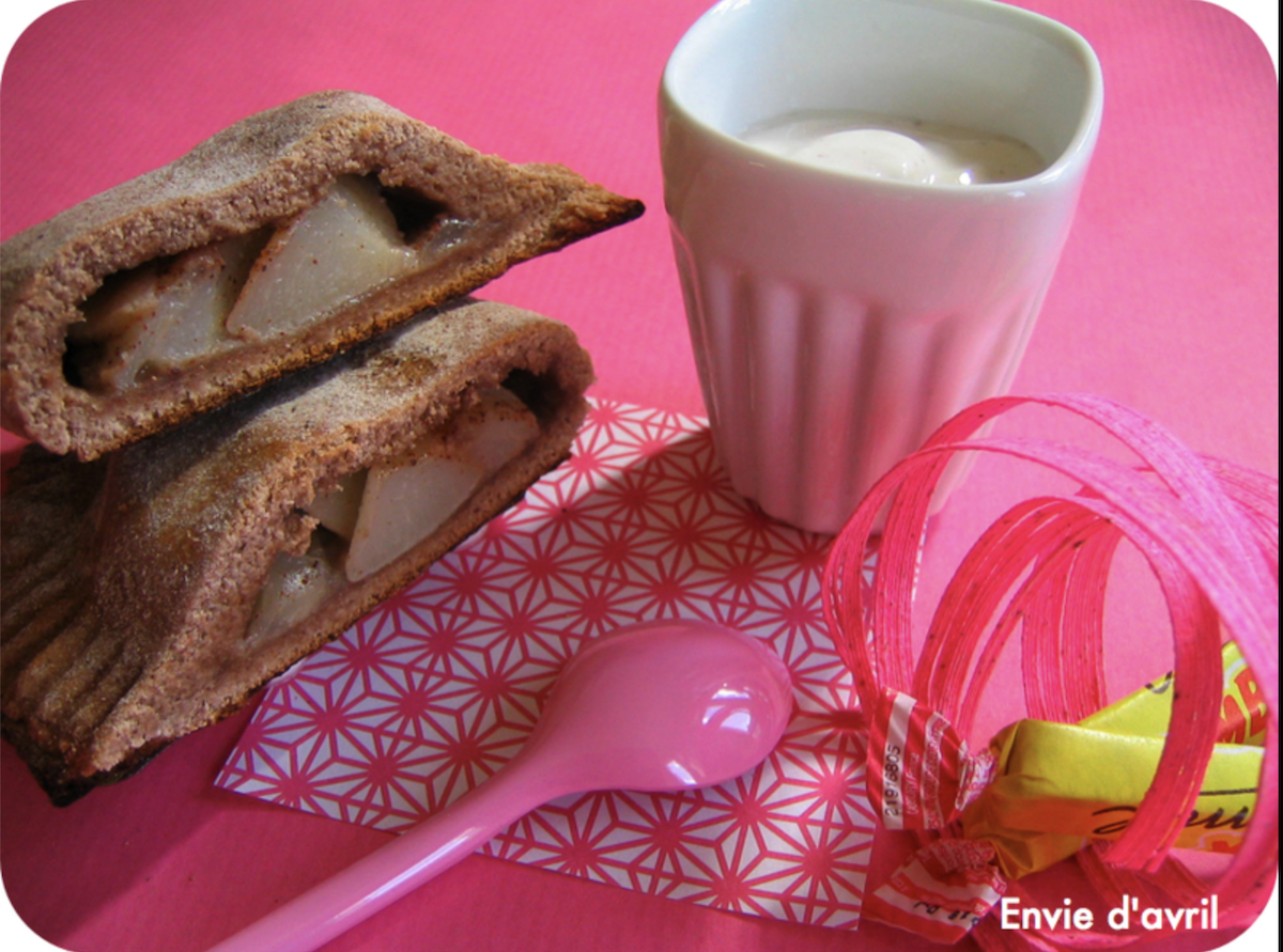 Chaussons aux poires sans oeufs sans lait