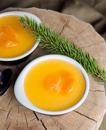 Panacotta orange et pain d'épices sans oeufs, sans gluten
