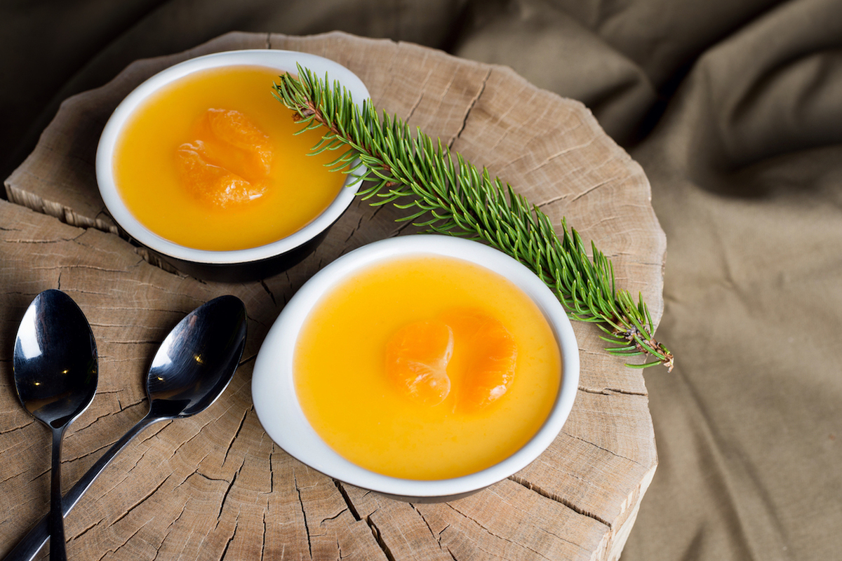 Panacotta orange et pain d'épices sans oeufs, sans gluten