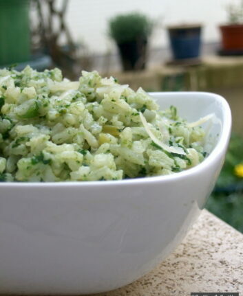 Risotto aux épinards et au fromage de chèvre de Jamie Oliver