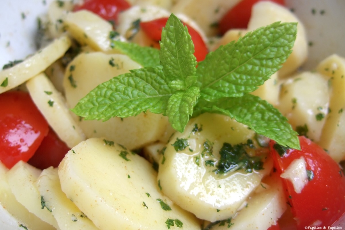 Salade de pommes de terre à la menthe et au cumin