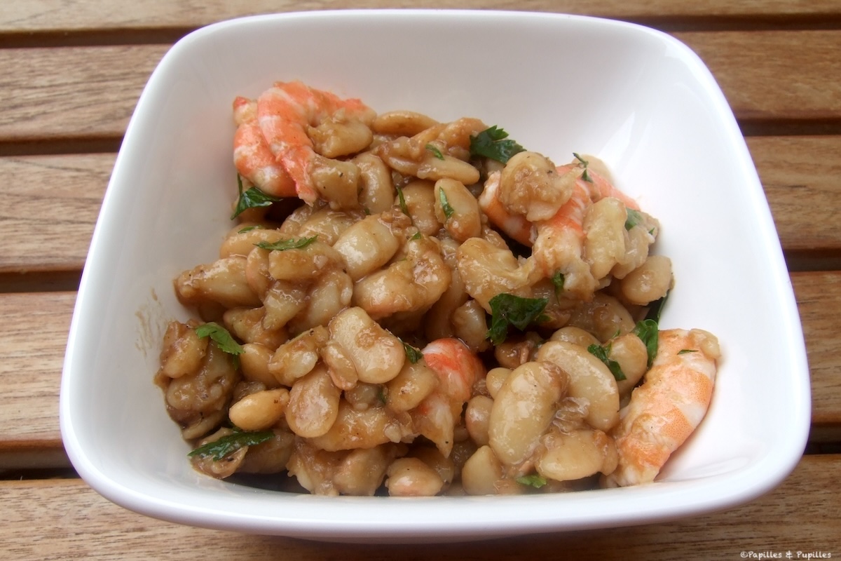 Salade de haricots Tarbais aux crevettes roses