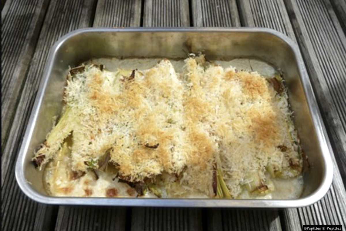 Gratin de poireaux crémeux