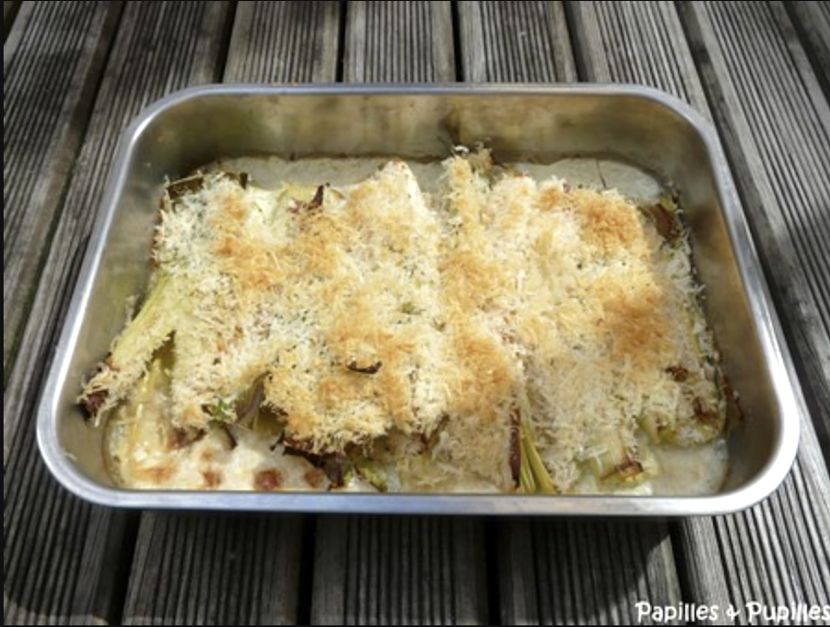 Gratin de poireaux crémeux, léger et délicieux