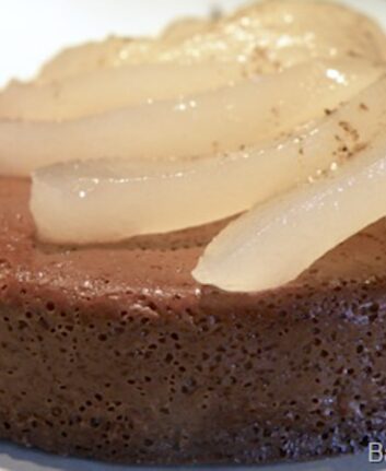 Gâteau poires chocolat à la polenta, sans lait sans gluten