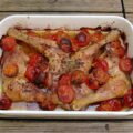 Poulet aux tomates cerises, thym et vinaigre balsamique