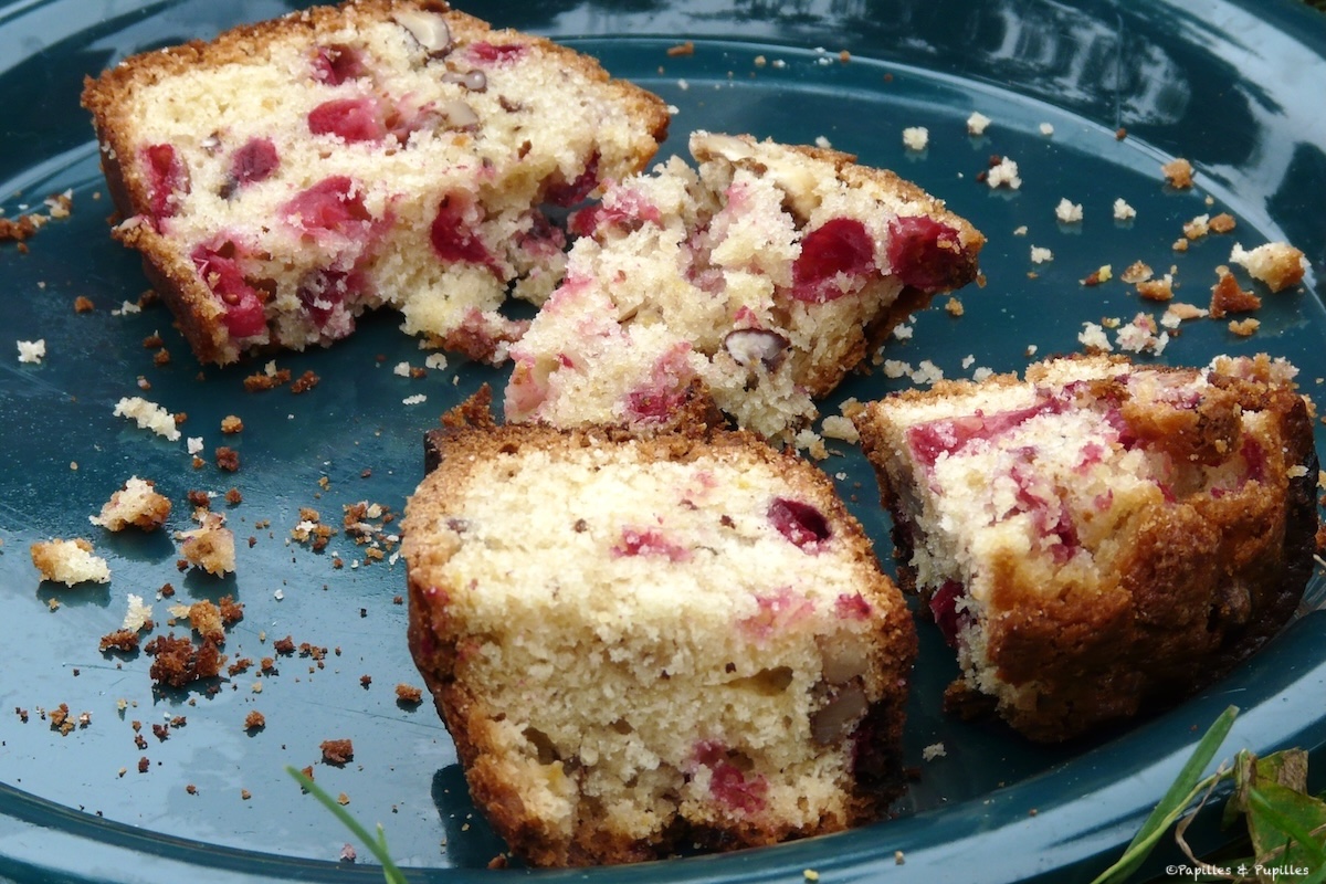 Cake aux cranberries et aux noix de pécan après cuisson