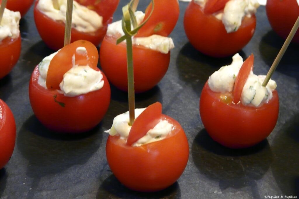 Tomates cocktail farcies à la ricotta