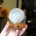 Verrine tartare de tomates, bulle de mozzarella