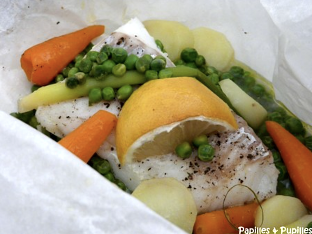 Papillote de poisson aux légumes nouveaux