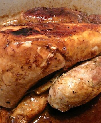 Pintade laquée au miel et à la sauce soja