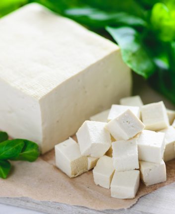 Tofu coupé en dés
