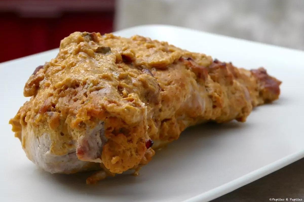 Filet mignon à la moutarde parfumée, cuit au four