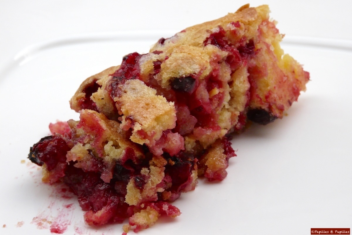 Gâteau croustifondant aux cranberries