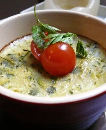 Terrine de pois cassés et courgettes au cerfeuil