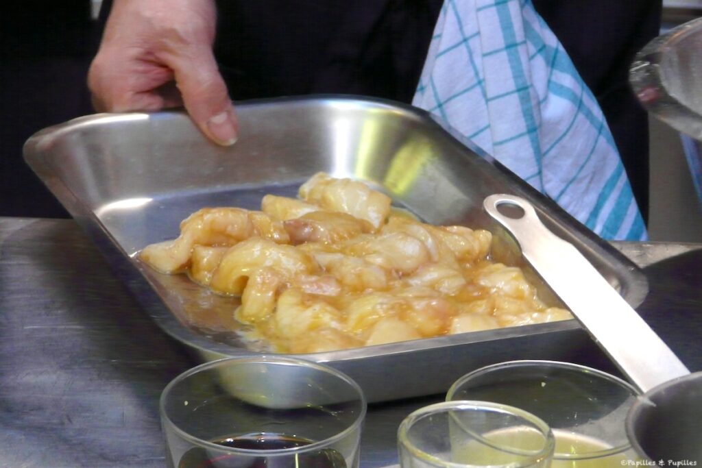 Cubes de lottes assaisonnés