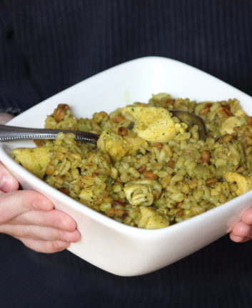 Blé à poêler [ebly] au poulet au curcuma