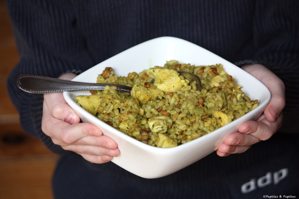 Blé à poêler [ebly] au poulet au curcuma