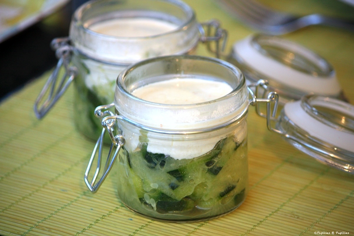 Verrines de caviar de courgettes à la crème de Parmesan