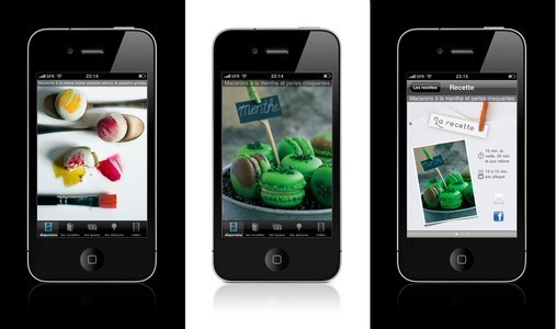 Copie écran macarons Mercotte appli Iphone et Ipad