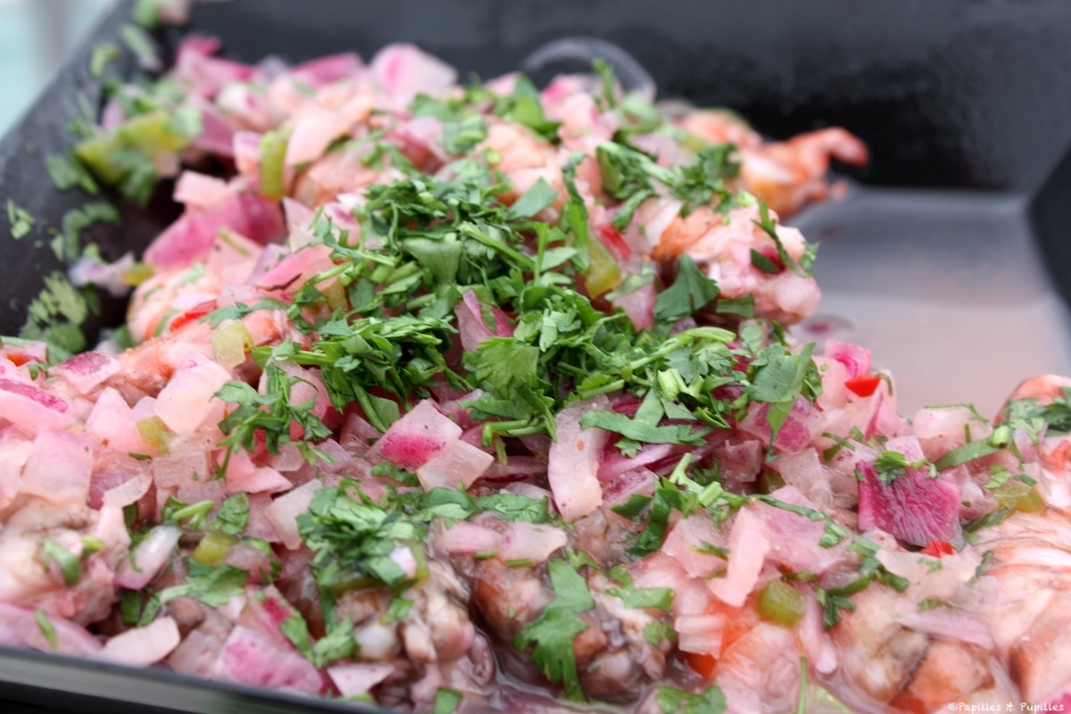 Crevettes impériales en carpaccio