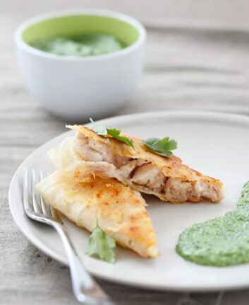 Brick de ris de veau et purée de pommes de terre au persil