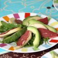 Salade poires avocat magret fumé