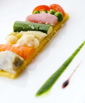 Variation de légumes, moelleux à la polenta