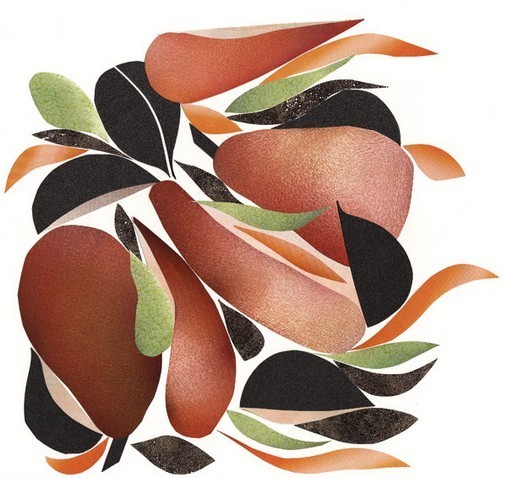 Collage Poires et radis noir à la tapenade, huile d'olive et Parmesan - Alain Passard