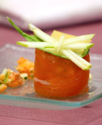 Makis aux deux saumons, Comté et Granny Smith