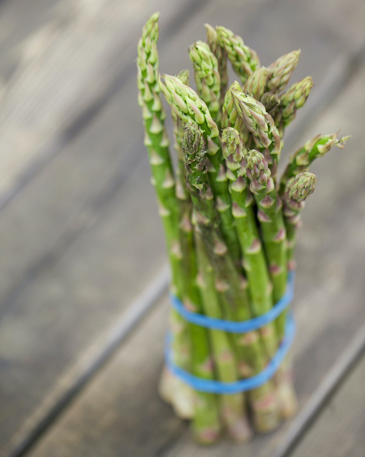 Asperges vertes fraîches sur un marché