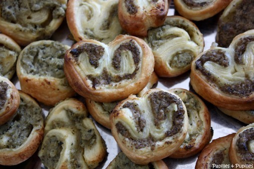 Palmiers pour l'apéritifs - différentes tartinades